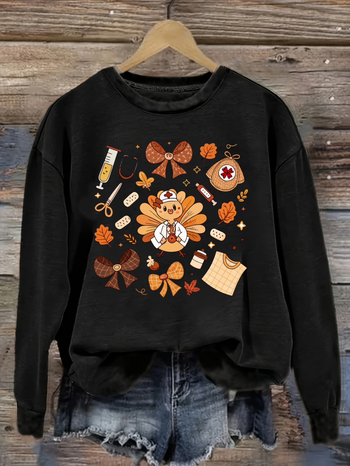 Winter Clothing Outfits - Women's Casual Long Sleeve Crew Neck