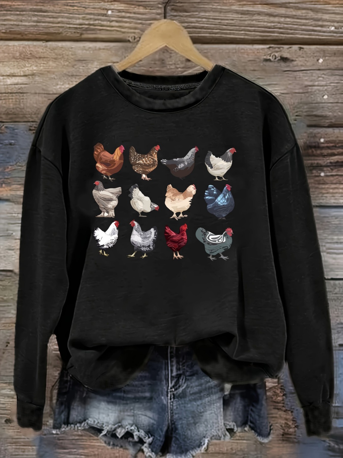 Winter Clothing Outfits - Women's Casual Long Sleeve Crew Neck