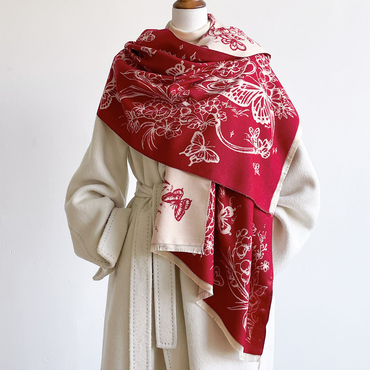 Imitation Cashmere Fringed Sca - огляд і ціна Cashmere Scarf Wrap