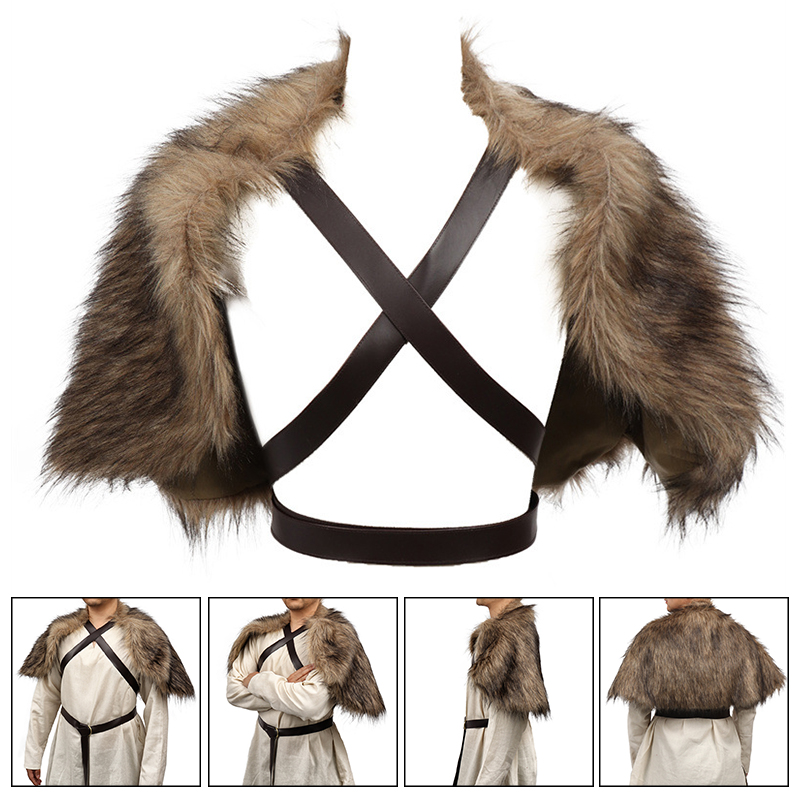 Viking Cloak Faux Fur Collar C - огляд і ціна Jacket Winter Clothing