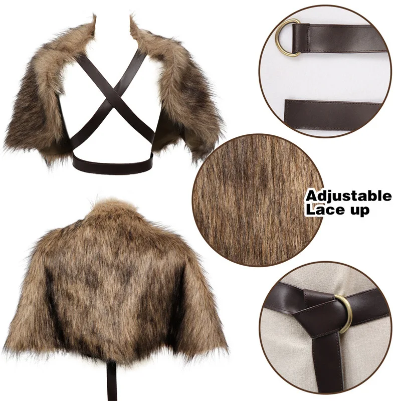 Viking Cloak Faux Fur Collar C - огляд і ціна Jacket Winter Clothing