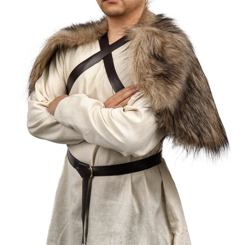 Viking Cloak Faux Fur Collar C - огляд і ціна Jacket Winter Clothing
