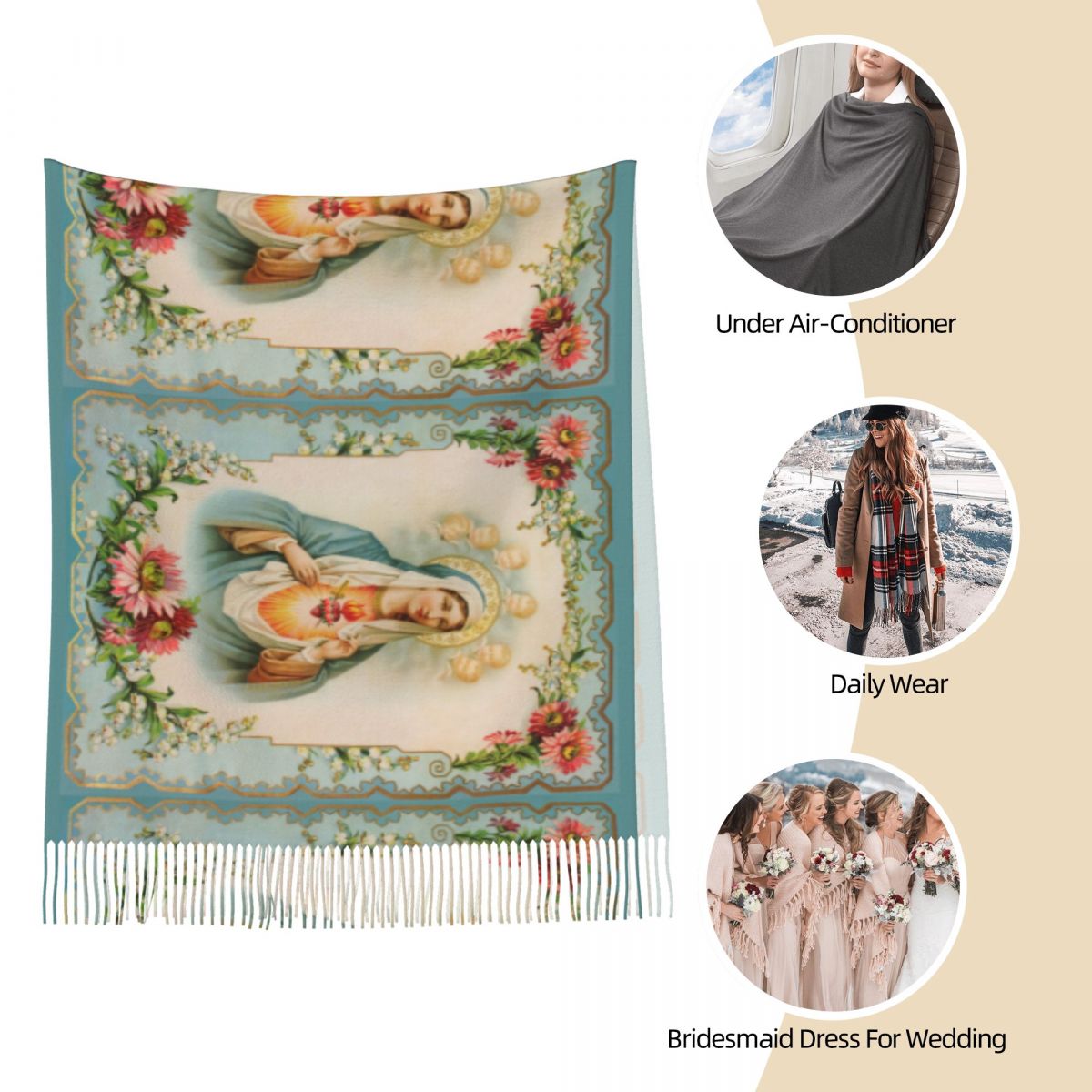 Women's Scarf with Tassel Virg - огляд і ціна Cashmere Scarf Wrap