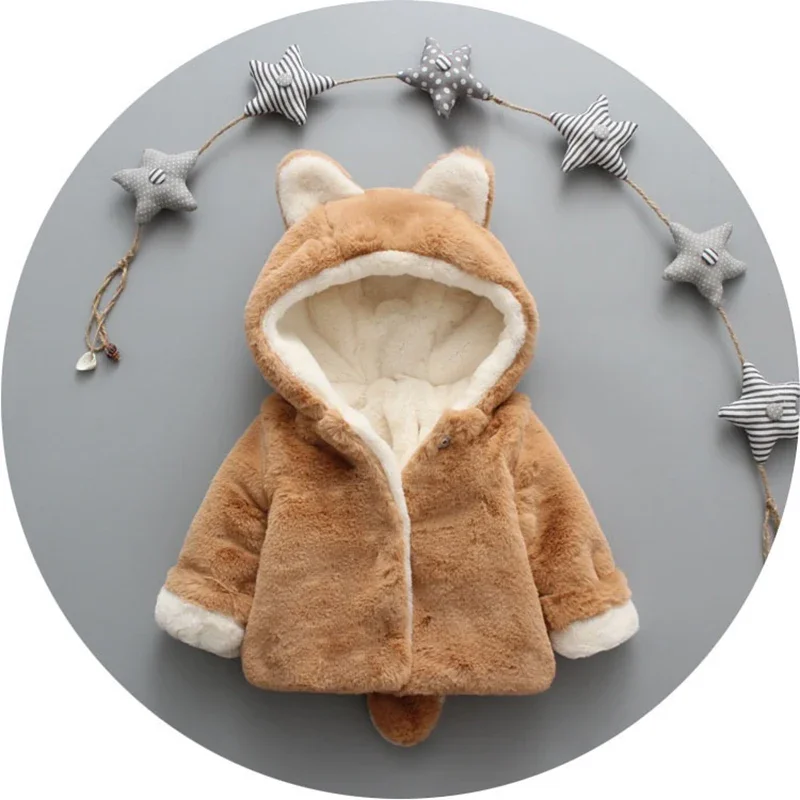 Cute Cat Ears Plush Baby Jacke - огляд і ціна Winter Clothing For Toddlers